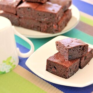 チョコレートとベーキングパウダー未使用ブラウニー